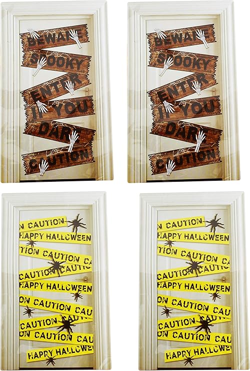 Set of 6 Halloween Door and Window Covers! Caution Tape