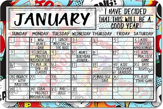 Amazon Com Honey Dew Gifts Retro Comic Decorative Wall Calendar