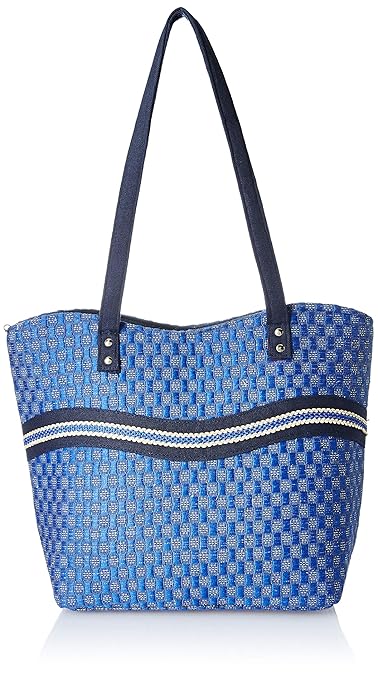 Womaniya Womens Handbag (Blue) (Handicraft Jute Bag)