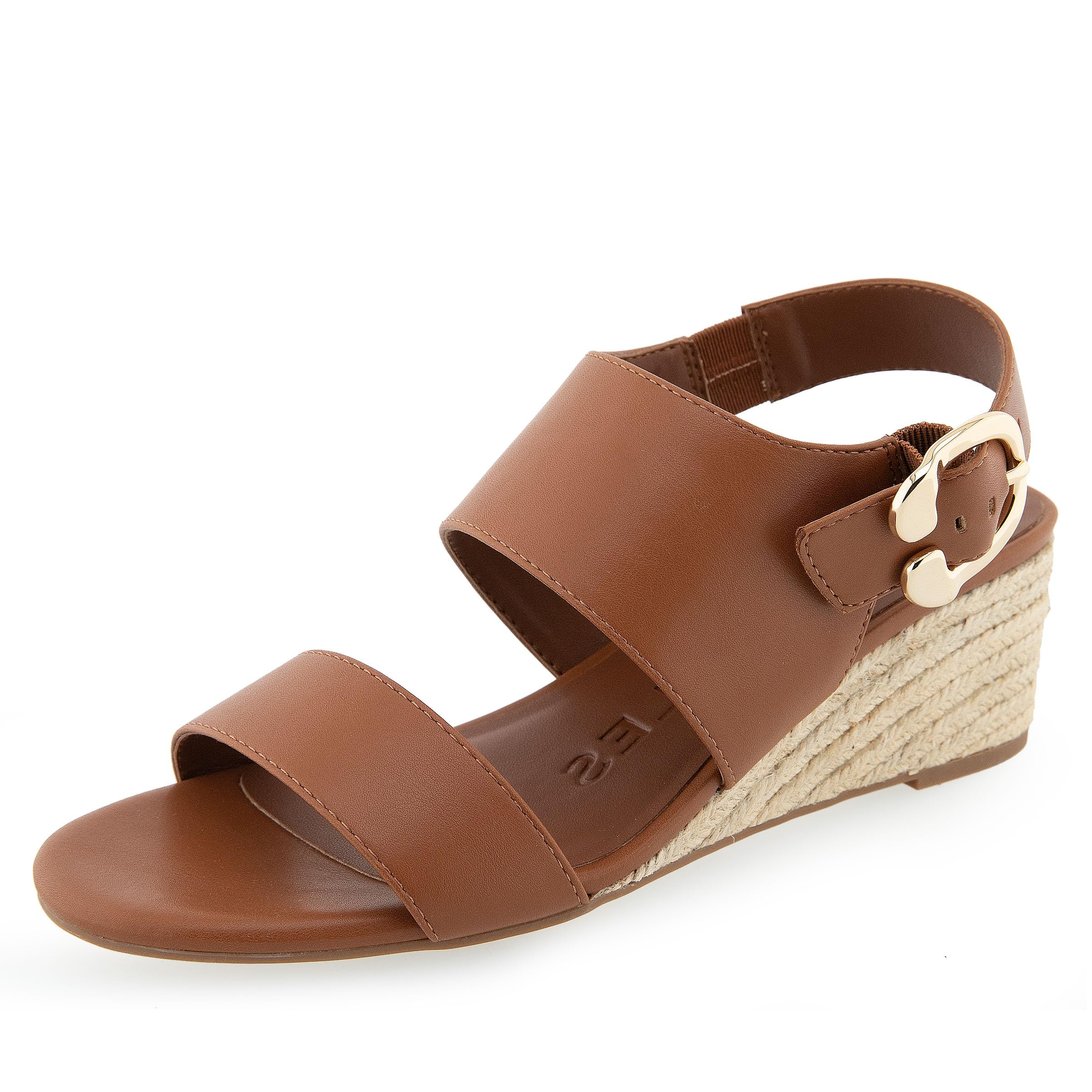 Aerosoles Women’s Worth Wedge Sandal, Tan PU Leather, 5.5