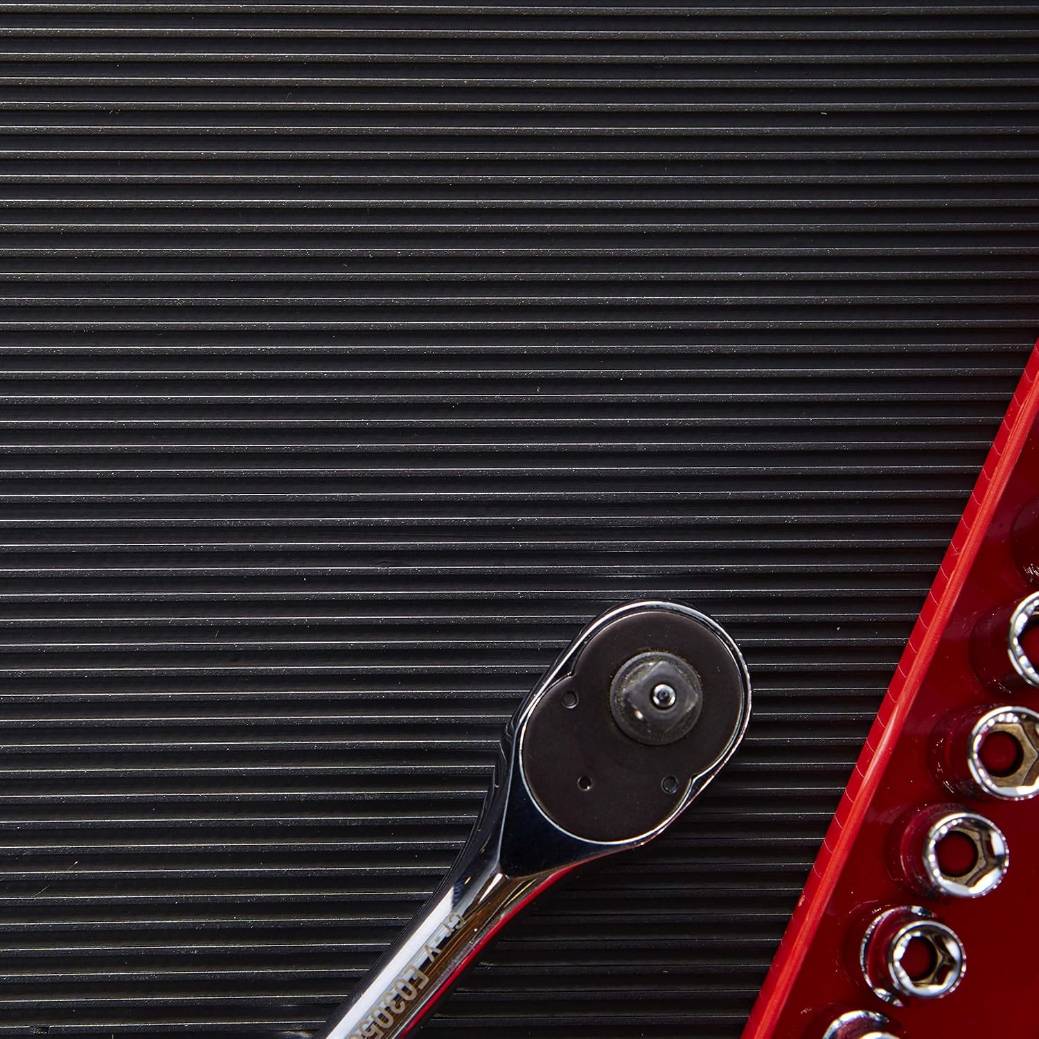 Resilia Premium Tool Box Drawer Liner - Black V-Groove, 18 Inches x 25 Feet, Anti-Slip, Heavy Duty, Made in the USA