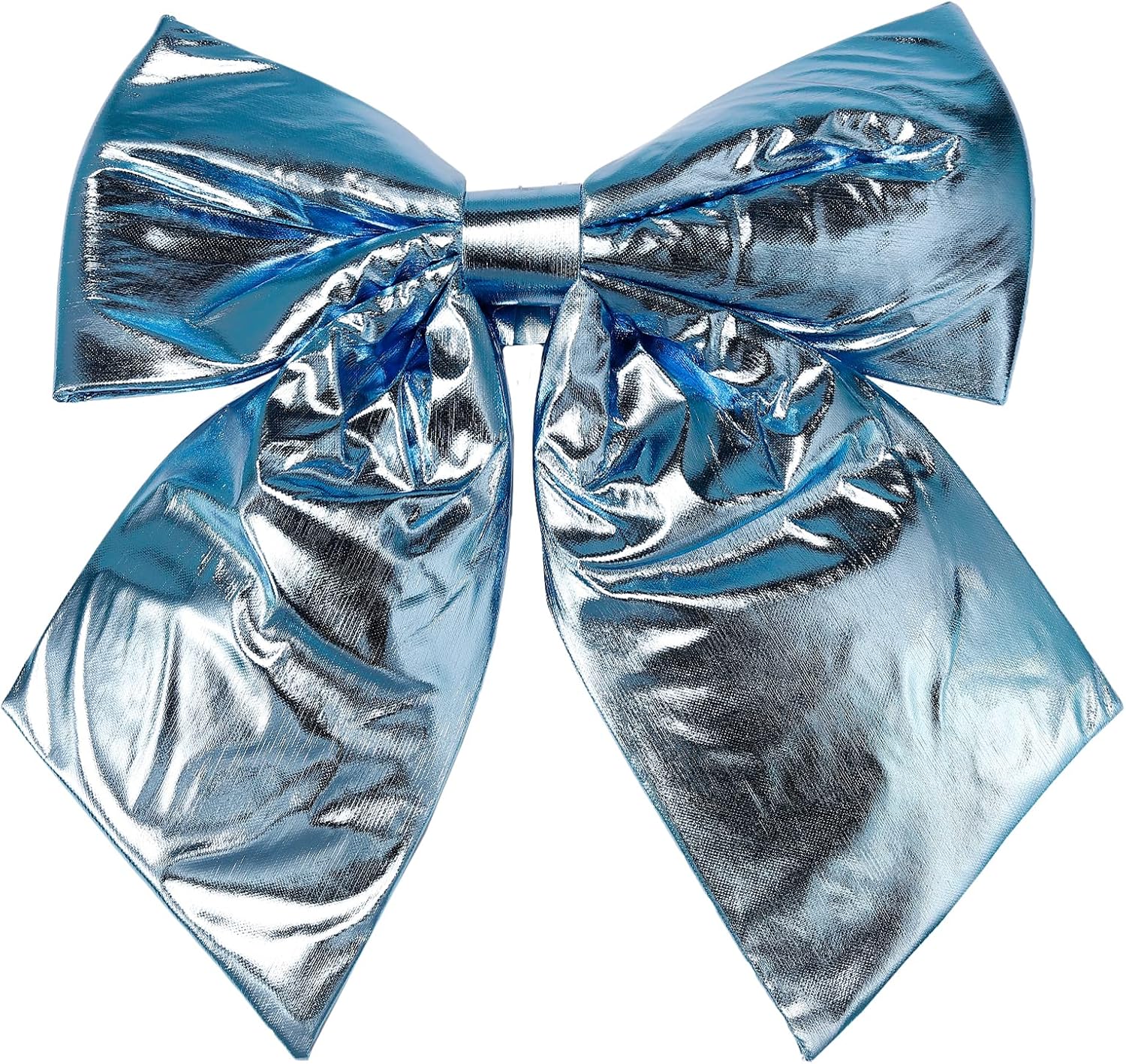 Bows & Ribbons - allgala Christmas Decorative Metallic Foil Fabric Bows for Wreath Garland Christmas Tree Chair Wedding-2 Pack-14 (30x35cm)-Light Blue-XBW92370