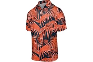 FOCO Men's NFL Team Logo Floral Aloha Tropical Button Up Shirt