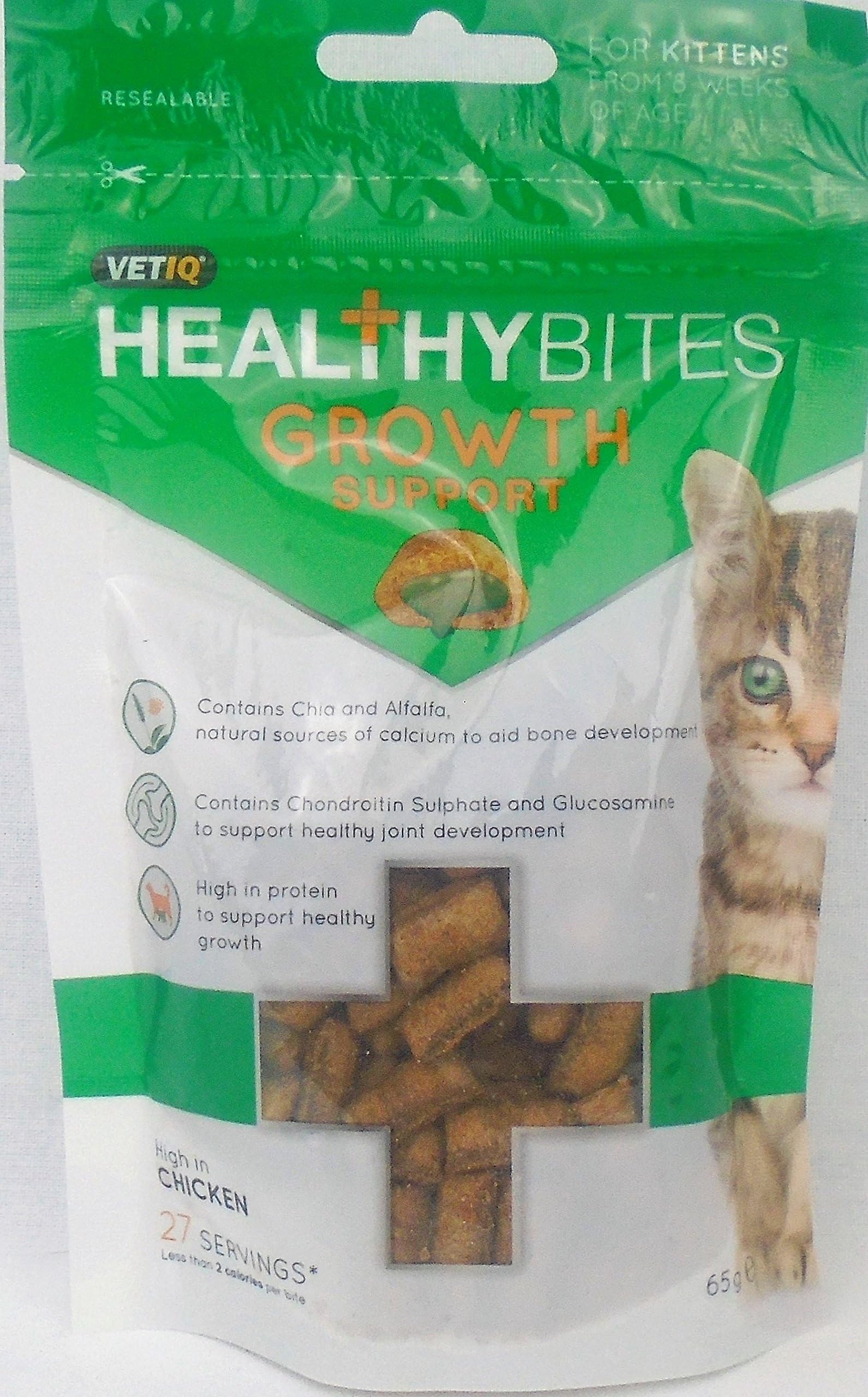 Mark & Chappel VETIQ Healthy Bites for Cats & Kittens Hairball Breath & Dental Urinary Growth (Growth Support)