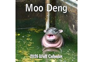 BLUE WOLF CALENDAR COMPANY 2026 Moo Deng Monthly Wall Calendar | Pygmy Hippopotamus Animal Calendar 2025-2026
