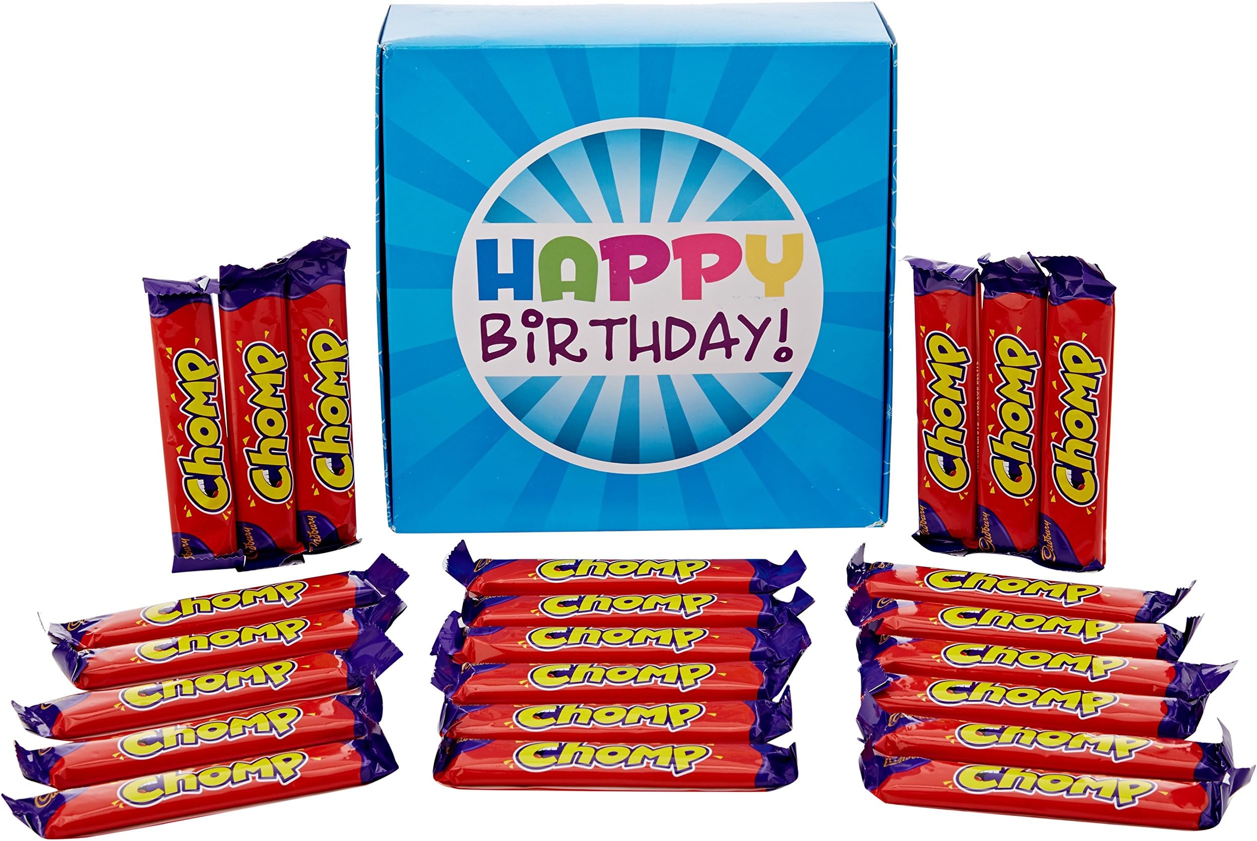 The Ultimate Cadbury Chomp Happy Birthday Gift Box - by Moreton Gifts - Full of Cadbury Chomp Bars