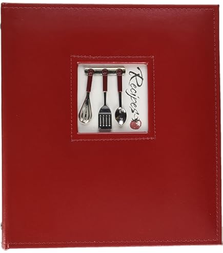 Christmas Recipe Binder CR Gibson Recipe Book Pocket Page Refills  20  Sheets For 4x6 Recipe Cards, Fits 8.5" X 5" Binders