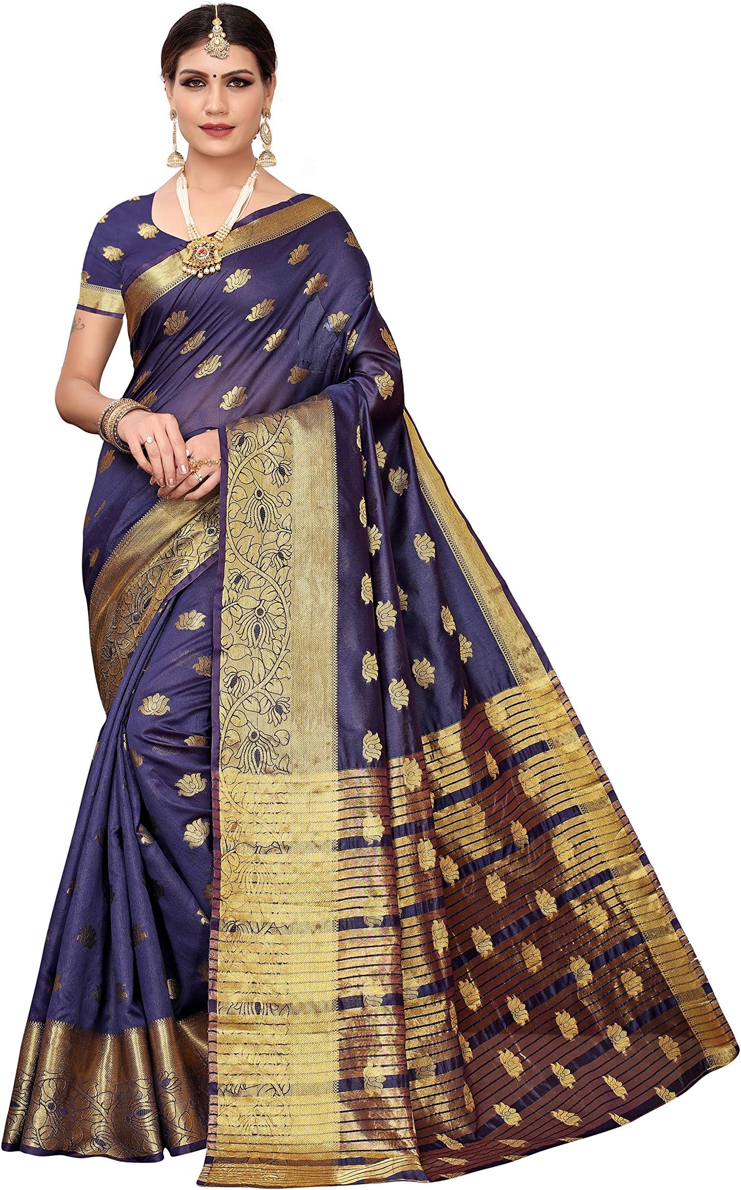 Pisara Women's Chanderi Silk Saree,Burgundy Sari