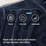 Bedsure Fleece Throw Blanket 150x200 Navy Soft Microfibre Polyester view 4