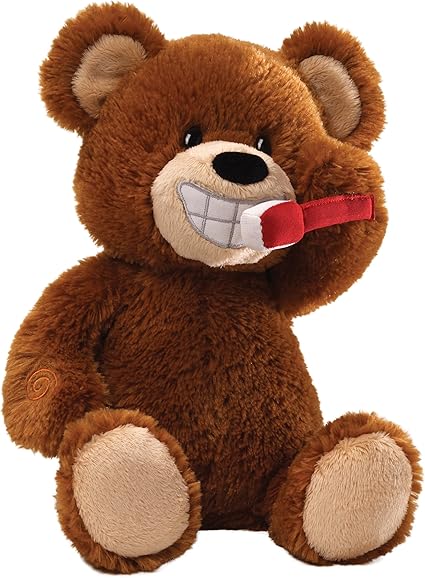 stuffed bear with teeth