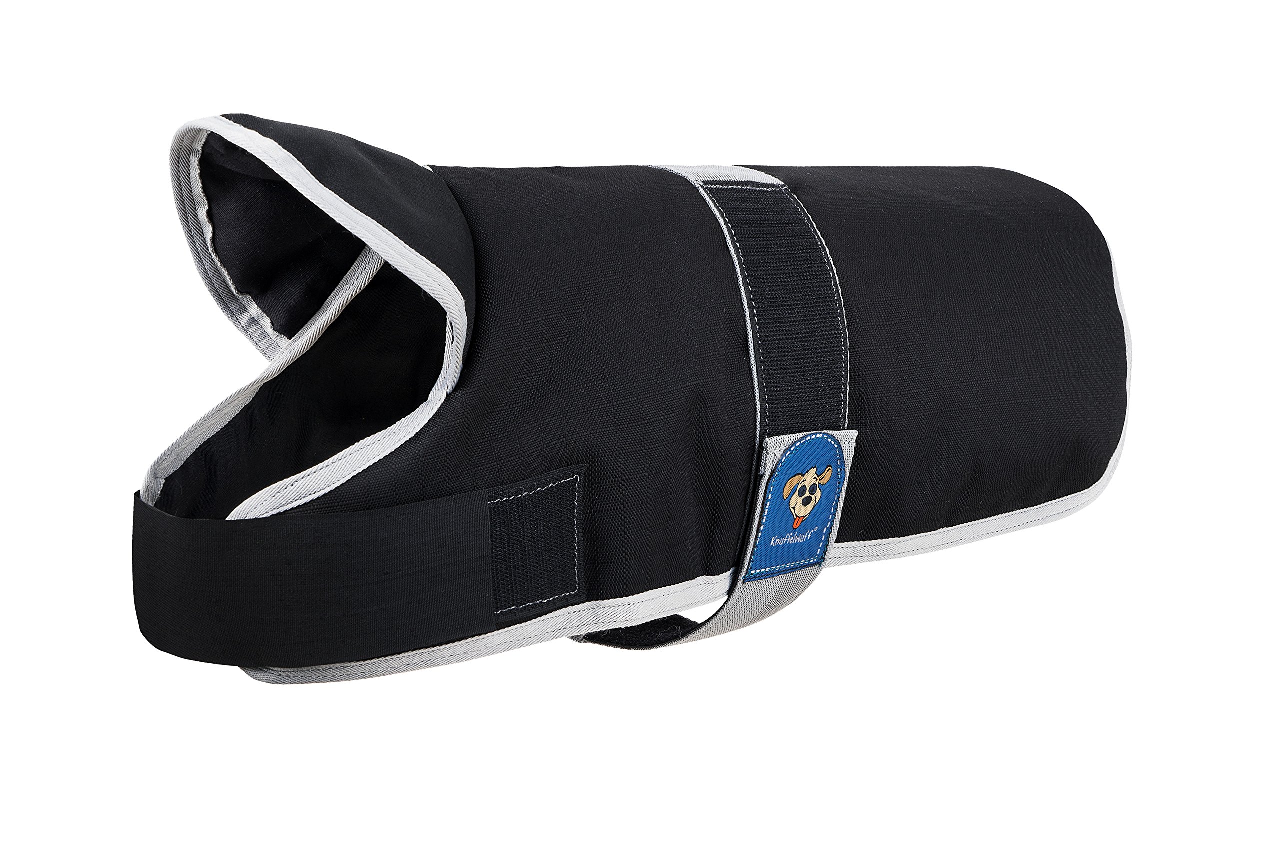 Knuffelwuff Functional Textiles Reflective Dog Coat with Collar, 25 cm, Black