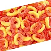 Peach Rings Gummy Candy, Classic Sweet and Sour Candy, 1 Lb Bag | Gummy Rings with Chewy Texture, Nostalgic Peach Gummies
