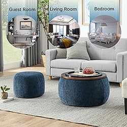 Niccae 2-Piece Set Round Chenille Storage