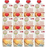 Earth's Best Organic Baby Food Pouches, Stage 2 Protein and Veggie Puree for Babies 6 Months and Older, Organic Sweet Potato