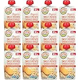 Earth's Best Organic Baby Food Pouches, Stage 2 Protein and Veggie Puree for Babies 6 Months and Older, Organic Sweet Potato 