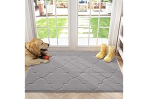 Arotive Door Mat, Indoor Mat, Non-Slip, Dirt Resist, Absorbent Entryway Doormat, Low-Profile Inside Front Doormats for Entrance (32x20 inches, Grey)