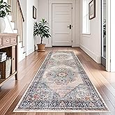 4x8 Washable Entryway Runner Rug: Non-Slip Hallway Runner Rug Stain Resistant Durable Kitchen Rugs and Mats Low Pile Soft Indoor Carpet for Living Room Bedroom Bathroom (Blue, 4X8)