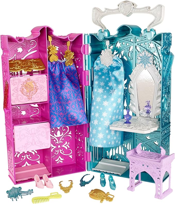 Mattel Disney Princess BDK36 Frozen Anna and Elsas Wardrobe Doll with