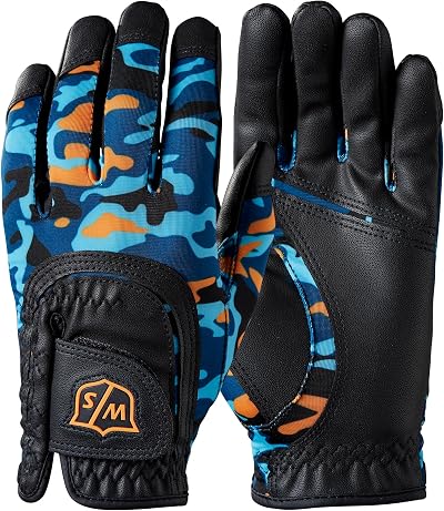 Wilson Staff Fit All JR GLOVE Blue Orange Camo