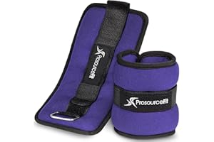 ProsourceFit Ankle/Wrist and Arm/Leg Weights Set of 2, Adjustable Strap 1 lb-5 lb, Adjustable Weight 15 lb, 10 lb, 7 lb for Men and Women