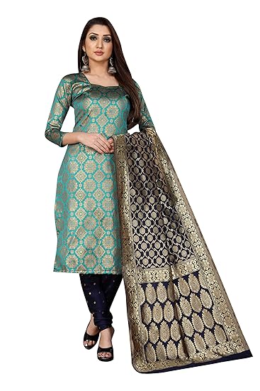 Anand Jacquard Silk Woven Salwar Suit Dress Material for Women