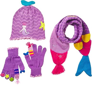 girls purple hat and gloves