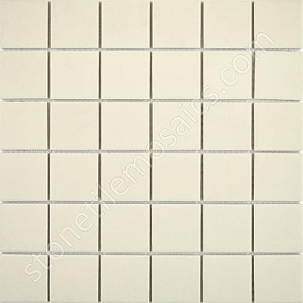 White Unglazed Porcelain Mosaic Square 2x2 Inch Porcelain Floor