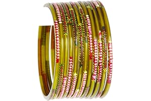 JD'Z COLLECTION Indian Jewelry Bangles Set Bollywood Style Bangle Bridal Ethnic Dailywear Glass Bangles Set
