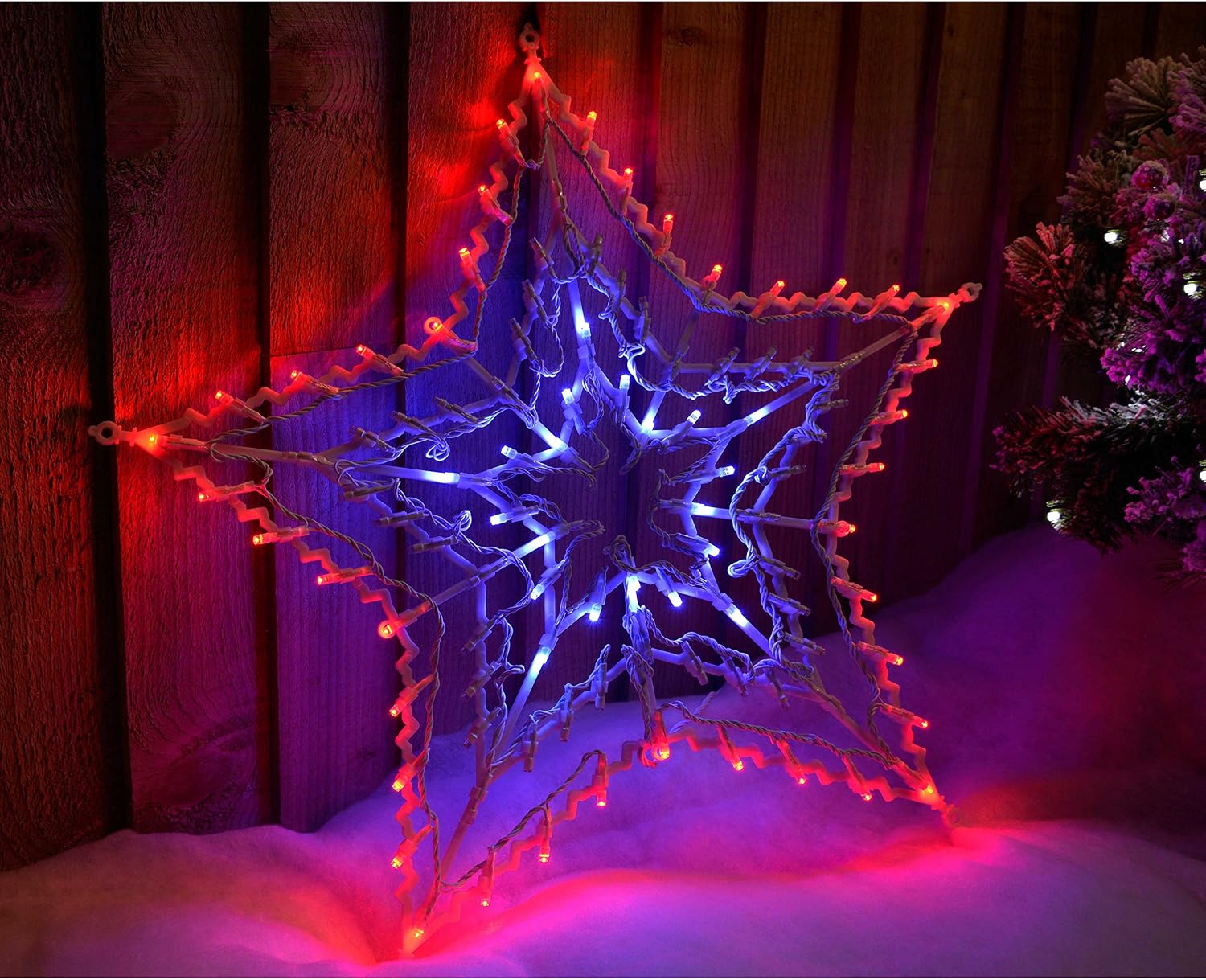 WeRChristmas Star Silhouette with 100-LED Chasing and Static Settings - Multi-Colour - Image 5