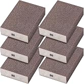 Sunxeke 6Pcs Sanding Sponge 80 Grit Coarse Blocks for Metal Sanding Wood Sanding Brush Washable&amp;Reusable N-G-001-80