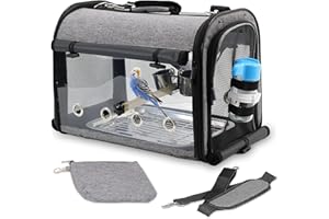 KNUTI Bird Carrier Bag Bird Travel Cage with Stand, Lightweight Backpack for Parrot, Portable Bird Travel Bag, Pet Transparent Breathable Travel Cage