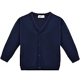 Lilax Boys’ Long Sleeve Uniform V-Neck Cardigan Sweater