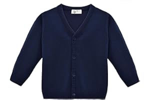 Lilax Boys’ Long Sleeve Uniform V-Neck Cardigan Sweater