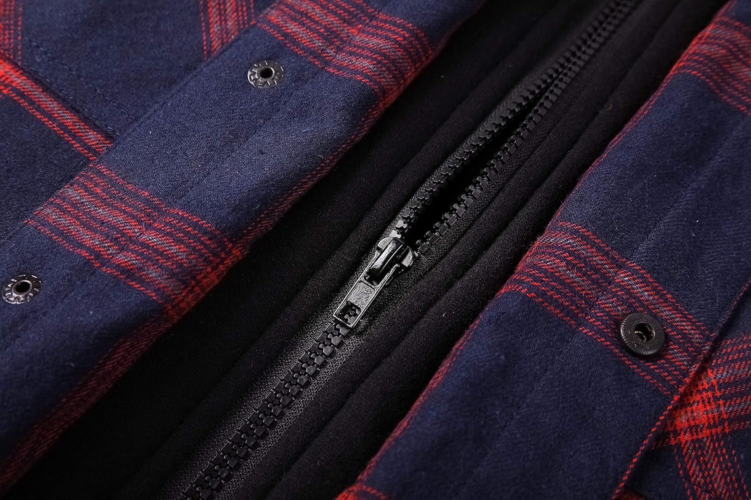 ZENTHACE Men's Thicken Plaid Hooded Flannel Shirt Jacket with Quilted Lined at  Men’s Clothing store