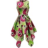 SHENBOLEN Women African Print Dresses Traditional Clothing Casual Party Dress