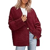 PRETTYGARDEN Women's 2026 Oversized Cardigan Sweaters Trendy Chunky Knit Long Sleeve V Neck Button Down Fall Winter Outfits