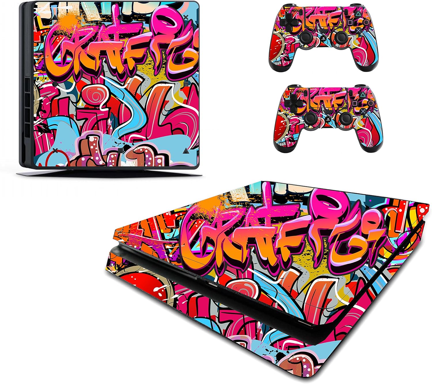 Download The Grafix Studio Graffiti Hip Hop Sticker Skin Ps4 Slim Sony Playstation 4 Slim Console Remote Controller Stickers Pss13 Playstation 4 Accessories Cate Org