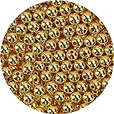BONNY BOXX Quality Glossy ABS Imitation Pearl Beads with Hole 6/8/10MM Round Plastic Acrylic Spacer Bead for DIY Craft Jewelry Making Supplies (Gold, 6MM, 700pcs)