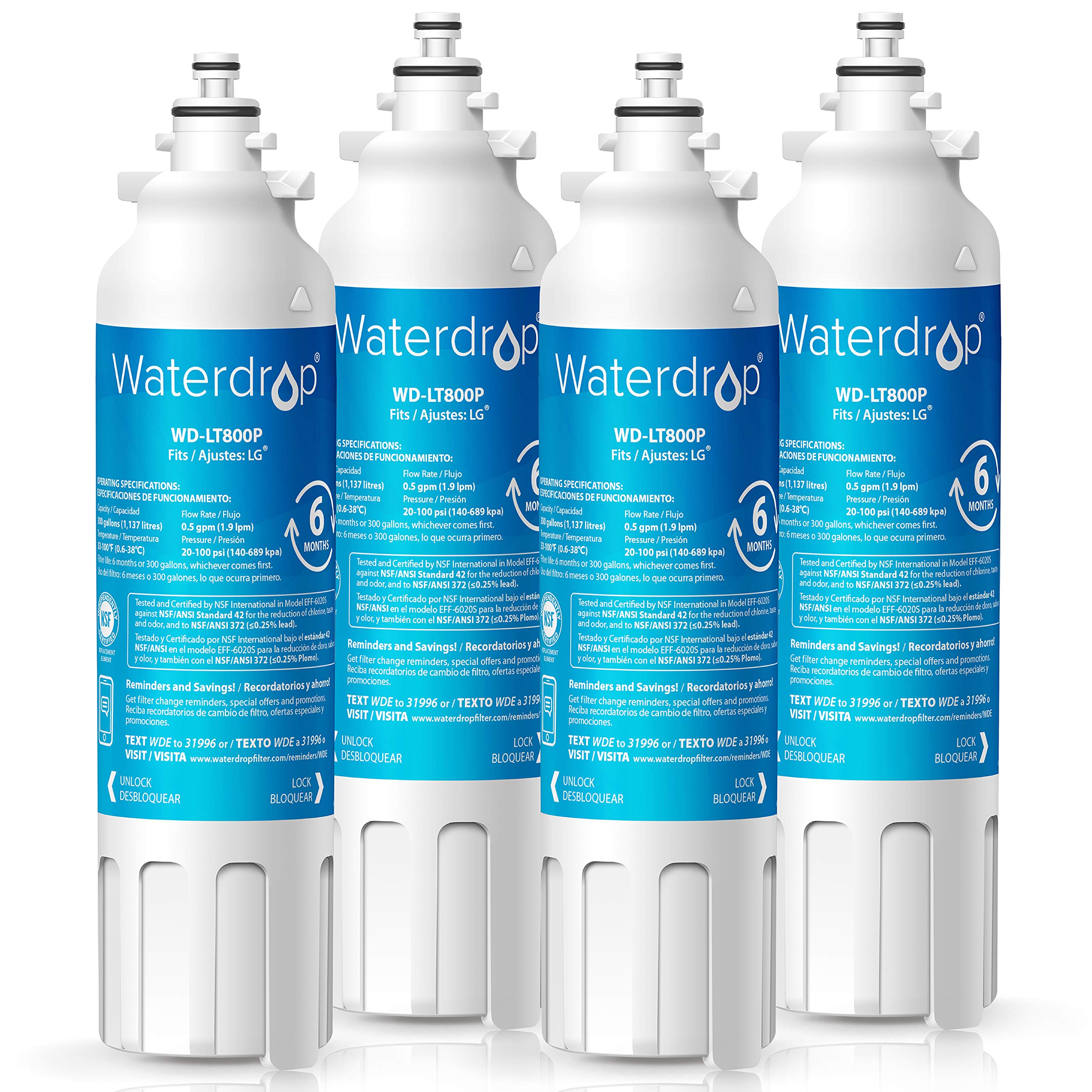 Waterdrop ADQ73613401 Refrigerator Water Filter, Compatible with LG