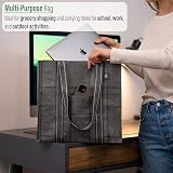 VenO 4 Pack Reusable Grocery Bags with Hard Bottom, Front Pocket, view 6