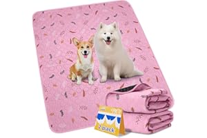 Sunheir Washable Pee Pads for Dogs 2-Pack Reusable Puppy Pads Pet Training Pads, Waterproof Dog Pee Pads for Crate, Whelping 