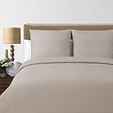 Echelon Home Sonoma Quilted Cotton Blanket, King, Light Taupe