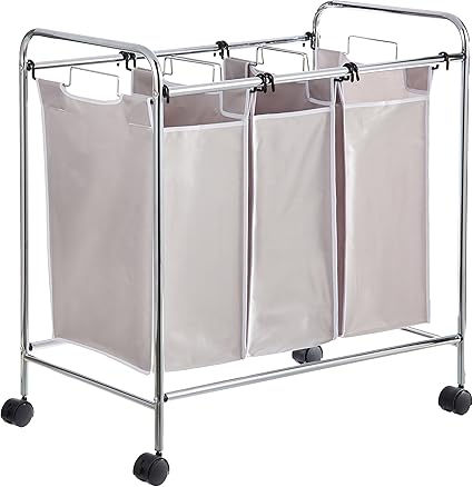 3-Bag Laundry Hamper Sorter Basket 