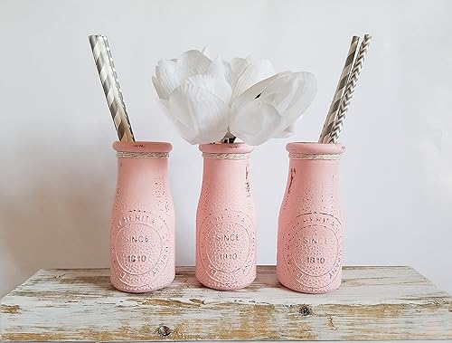 Amazon Com Pink Dairy Bottle Vase Set Baby Shower Centerpiece