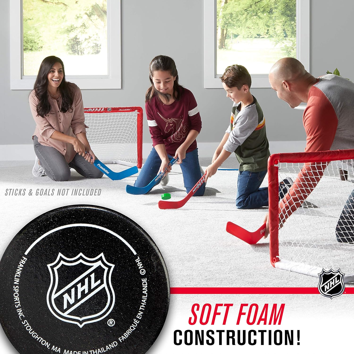 Franklin Sports Mini Foam Hockey Pucks - Indoor Knee Hockey Pucks for Kids - 3 Soft Foam Hockey Pucks - Assorted Colors : Sports & Outdoors