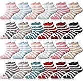 Handepo 24 Pairs Women Fuzzy Socks Bulk Winter Fluffy Sleeping Slipper Socks for Home Outdoor Gift Ladies Valentine's Day