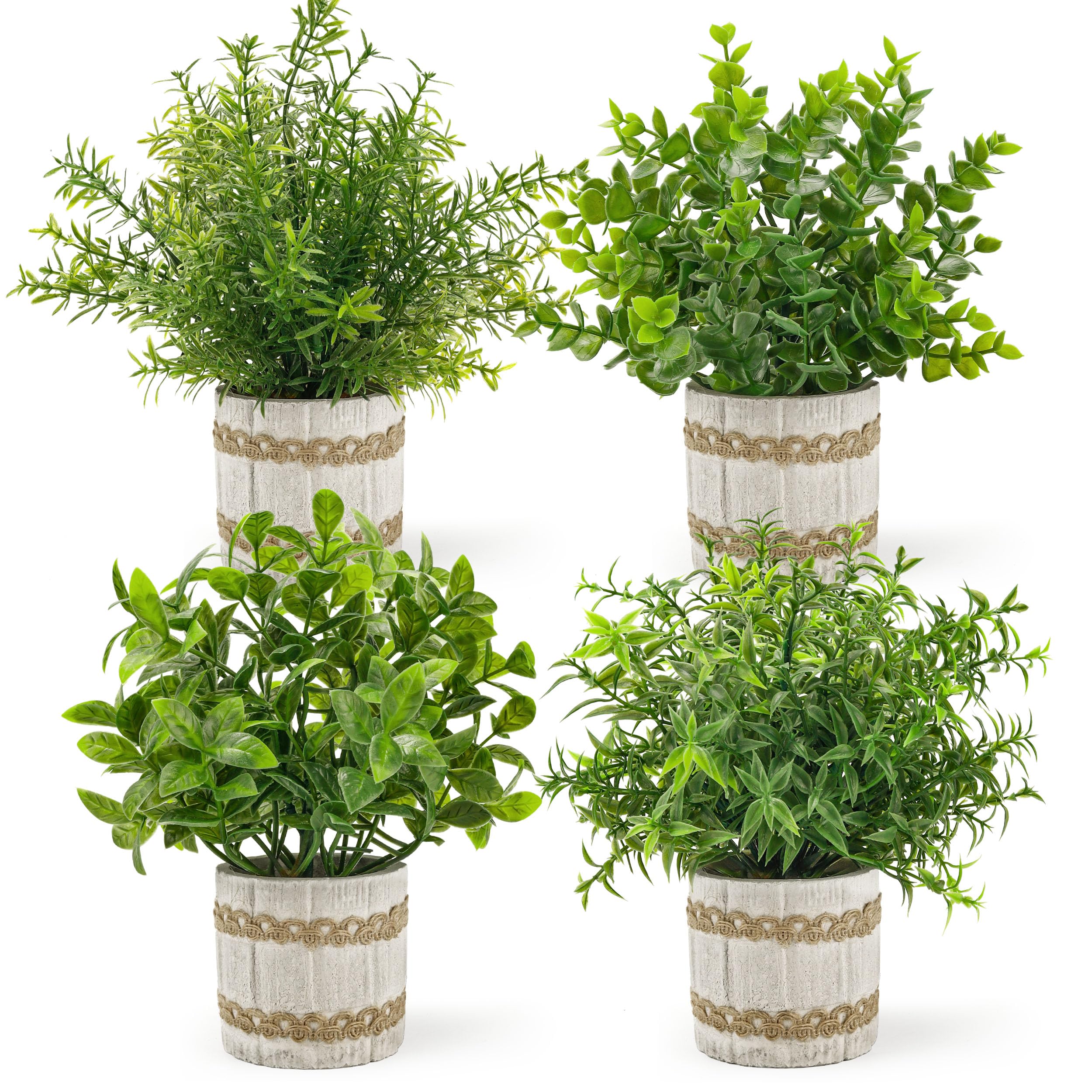 Der Rose 4 Pack Small Fake Plants Indoor Mini Artificial Plants for ...
