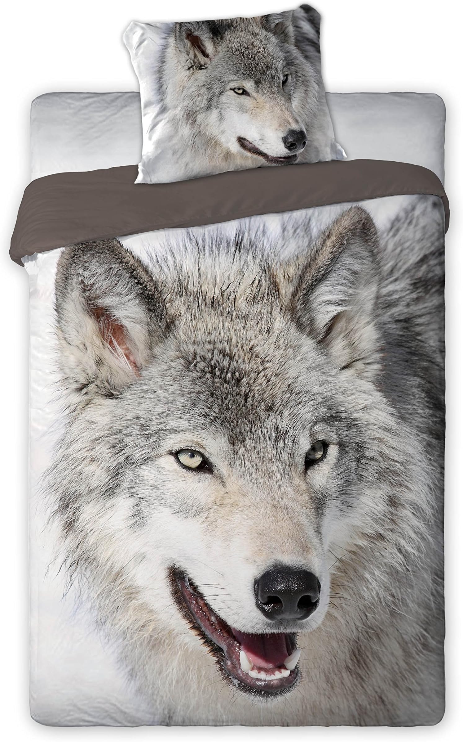 100% Cotton Wolf Bed Linen Duvet Cover (160 x 200 cm) Duvet Cover + Pillow (70 x 80 cm)
