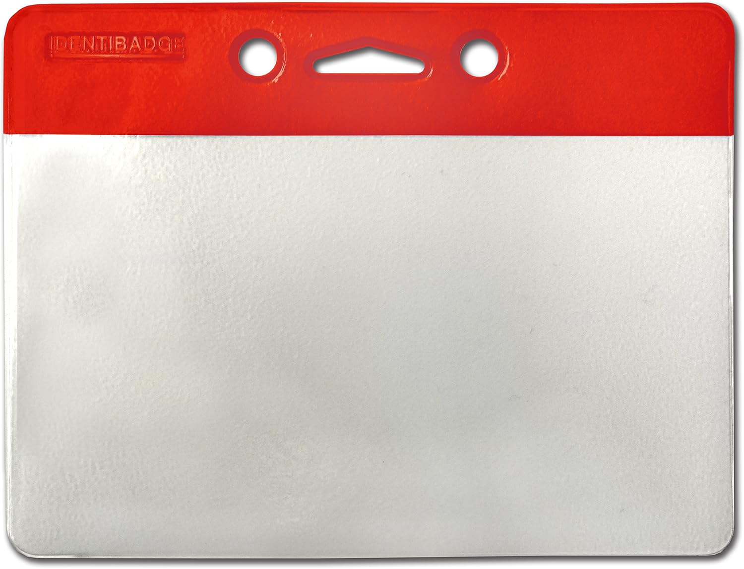 IDENTIBADGE Yellow PVC Horizontal Name Tag Waterproof Plastic Pocket