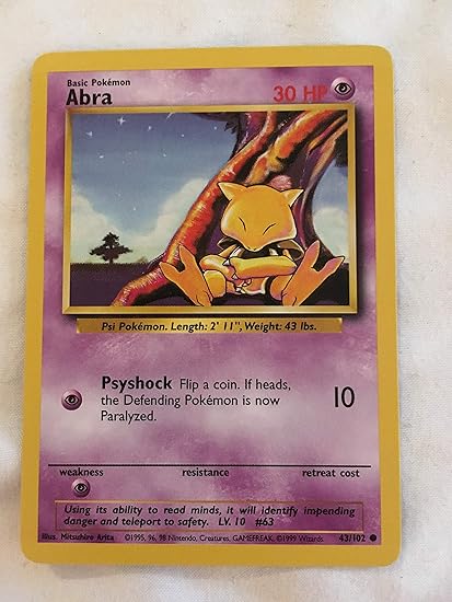 Pokemon Abra 65 Base Set 2